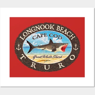 Longnook Beach, Truro, Massachusetts (Cape Cod) Great White Shark Posters and Art